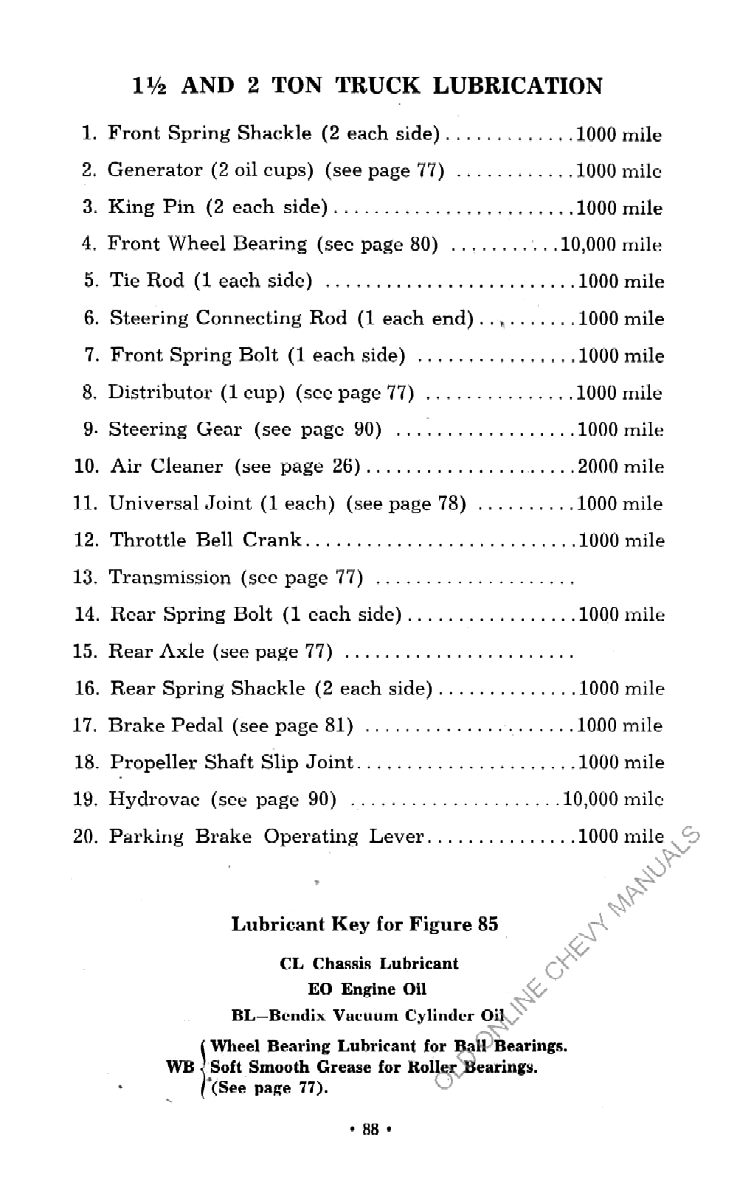 1951 Chevrolet Trucks Operators Manual Page 97